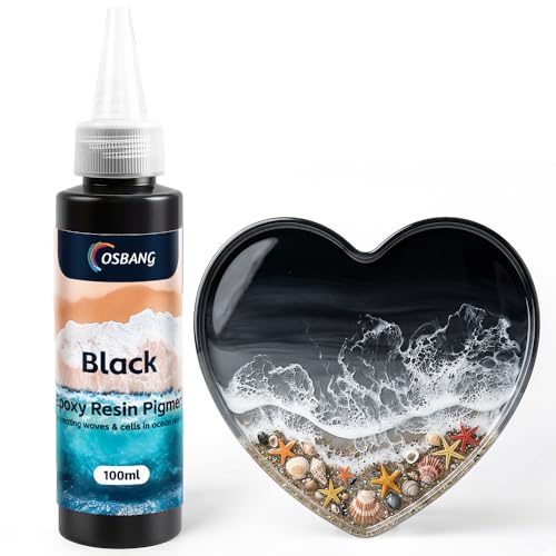 Black Epoxy Resin Pigment Paste 3.4 fl.oz/100ml High Concentrated Resin Dye for Resin Art River Table Jewelry Making Coasters - color: Black
