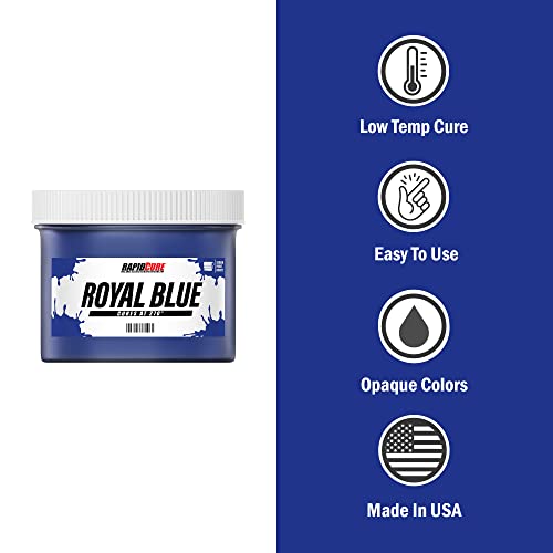 Rapid Cure® Royal Blue Plastisol Ink (8 oz.) and Ecotex® Plastisol Press Wash (Pint - 16 oz.) - Screen Printing Fabric Ink, Screen Printing Cleaner/Degreaser - Silk Screen Press Wash/Plastisol Ink - color: Royal Blue