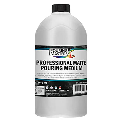 Pouring Masters 32oz (Quart) Pouring Paint Matte Medium - Professional Acrylic Medium for Improving Paint Flow & Cell Effects Creator, Viscosity Adjuster - size: 32-ounces