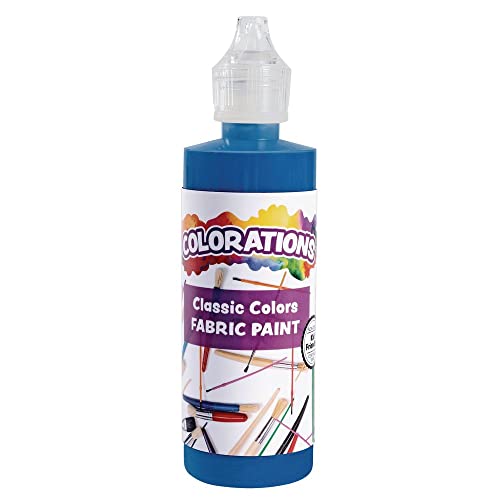 Colorations® Fabric Paint Set, 4oz Bottles, 6 Colors, Fabric Paint is Permanent & Remains on the Fabric, Creamy & Easy to Apply to Cotton, Cotton blends, Polyester, Canvas & more, No Cracking Paint