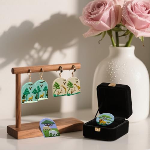 ORIGACH 17 Pcs Forest and Animals Polymer Clay Cutters Set Earring Clay Cutter DIY Craft Supplies for Earring and Jewelry Making - style: Forest & Animals