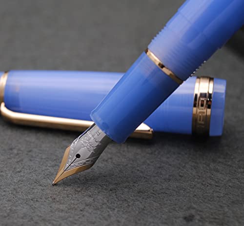 JINHAO 82 Fountain Pen with Gold Clip (F Nib 0.5mm, Azure Blue) - color: Azure Blue