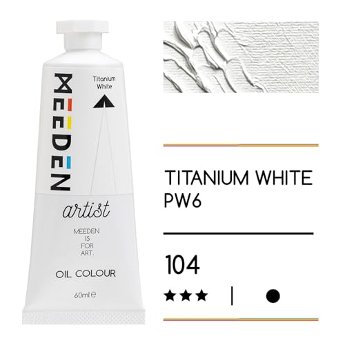 MEEDEN Titanium White Oil Paint - Artist Grade 60ml/2oz Tube - Professional Art Paints for Canvas Painting - color: Titanium White, style: 60ml/2oz