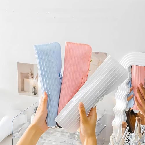 Heat Resistant Silicone Mat Travel Case Portable Travel Mat Cover for Hair Straightener, Flat Iron and Hot Hair Styling Tools (White) - color: White