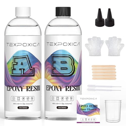 Epoxy Resin Kit 34OZ for Art Casting Resin & DIY Jewelry Making | Crystal Clear Resin Epoxy, Bbbble Free Art Crafts, Suitable for Wood & Molds - size: 34OZ