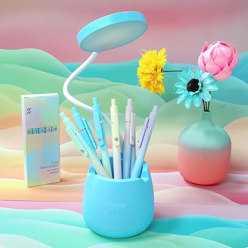 UIXJODO Gel Pens, 5 Pcs Black Ink Pens for Women, 0.7mm Medium Point Smooth Writing Pens with Silicone Grip, High-End Series Metal Clip Retractable Pens for Journaling Note Taking (5 Pcs Pastel) - color: 5 Pcs Pastel