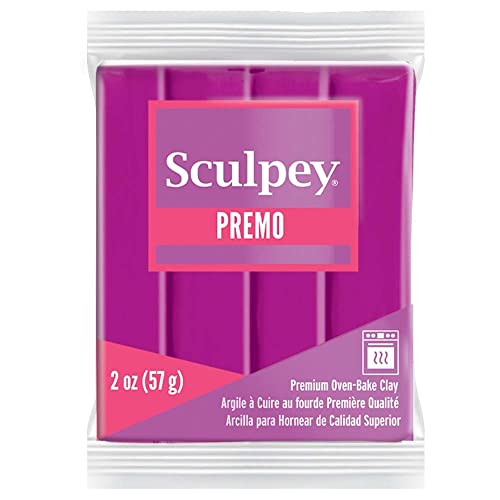 Sculpey Premo Polymer Oven-Bake Clay, Fuchsia, Non Toxic, 2 oz. bar, Great for jewelry making, holiday, DIY, mixed media and home décor projects. Premium clay Great for clayers and artists. - color: Fuchsia