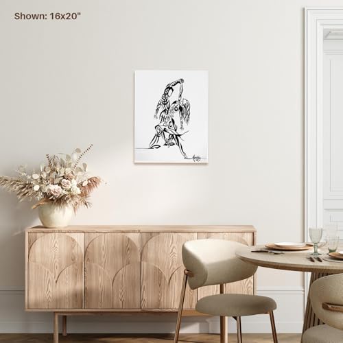 3dRose A tribal tattoo style painting of a couple ballroom dancing. Museum Grade Canvas Wrap 11x14 - size: 11"L x 14"W