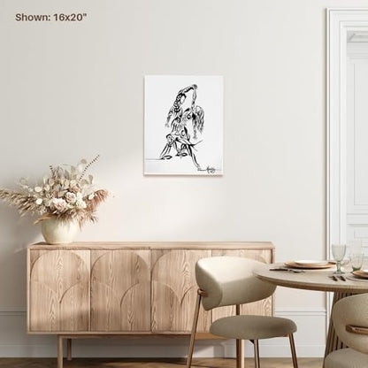 3dRose A tribal tattoo style painting of a couple ballroom dancing. Museum Grade Canvas Wrap 11x14 - size: 11"L x 14"W