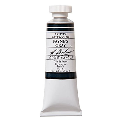 M. Graham 1/2-Ounce Tube Watercolor Paint, Paynes Gray (33-128) - color: Paynes Gray, style: .5 oz. (15 ml)