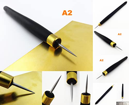4pcs Printmaking Print Mezzotint Copperplate Woodcut Resin Board Intaglio Point Engrave Etching Leathercraft Carving Needle Pen Scraper Scriber Groove Lineation Tracer Presser Burnisher Tool Set