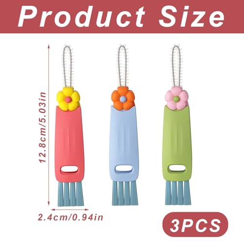 3 in 1 Rotatable Cup Lid Gap Cleaning Brush Set, for Baby Bottle, Insulation Bottle & Tight Spaces, Multifunctional Portable Crevice Cleaner Scrubber Tools, 3 Pcs