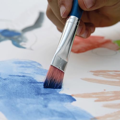 da Vinci Student Series 5019B Primo, Round and Flat Synthetic with Blue Handle, Sizes 12 and 16 - color: Blue, style: Synthetic