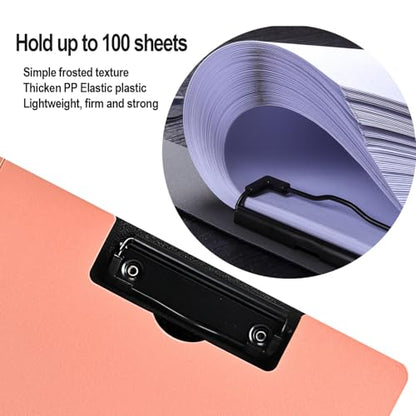 Clipboard Folder, A4 Foldable Clipboards, Office Clipboard Folder with Double Clips Metal Clip, 360 Degree Foldable Storage Clipboards for Office, School or Medical Field, Pink - style: 1Pack- Pink