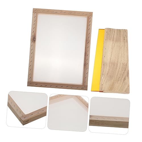 GLSTOY 1set Screen Printing Scraper Ink Squeegee for Easy Application for Crafting and Includes Frame and Mesh