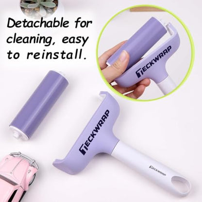 TECKWRAP Brayer Roller Set, 4 PCS – Printmaking Brayer with Pin Pen, Tweezers & Felt Squeegee for Vinyl, Iron-On, Scrapbooking, Stamping, and Card Making - color: purple 4 set