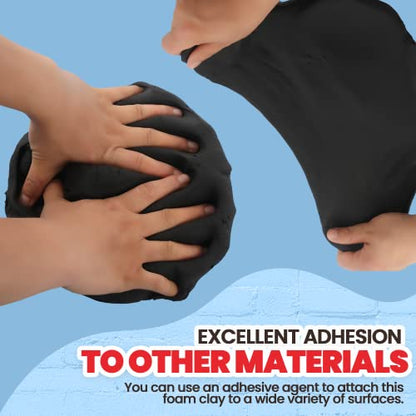 3.3 lbs Moldable Cosplay Foam Clay (Black) - Air-Dry High Density Clay for Intricate Designs - Dries Evenly Within 24-48 Hours - Sandable and Paintable Clay Foam - color: Black, size: 1500g