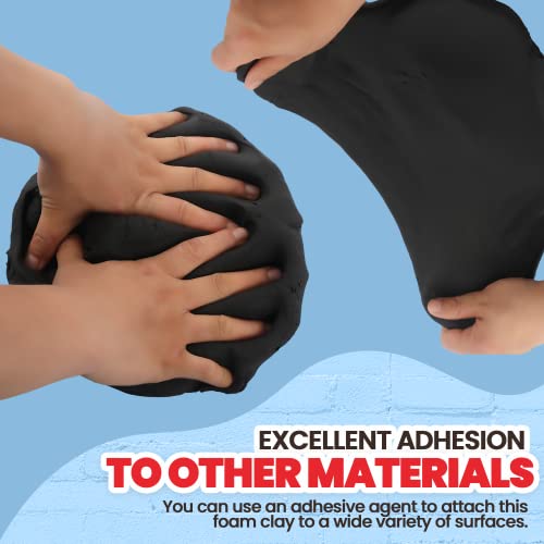 3.3 lbs Moldable Cosplay Foam Clay (Black) - Air-Dry High Density Clay for Intricate Designs - Dries Evenly Within 24-48 Hours - Sandable and Paintable Clay Foam - color: Black, size: 1500g