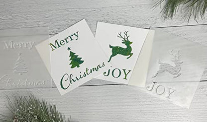 The Crafters Workshop Stencils, Reusable for Crafts, Art, Greeting Cards, Paint or Mixed Media, 2 Pk, 6" x 6", Merry Tree/Reindeer Joy - style: Merry Tree / Reindeer Joy