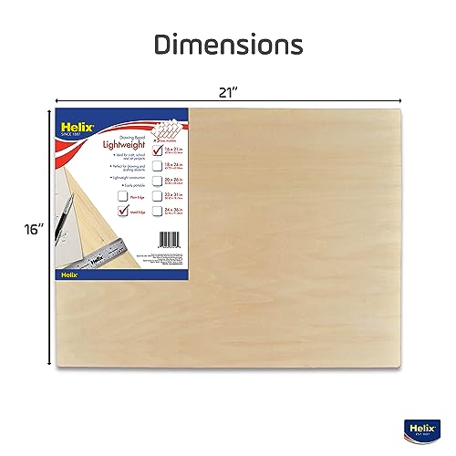 Maped - Helix Wooden Lightweight Drawing Board 16 x 21 Inch - Sketching Outdoors - Precision Metal Edge - Ensures Accuracy and Stability - Durable, Portable, Versatile - size: 16” x 21”, style: Metal Edge