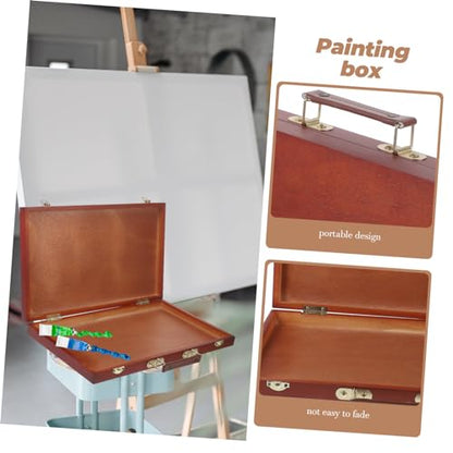 DOITOOL Elegant Wooden Portable Easel Painting Storage for Pencil Boxes and Art Tools Organizer