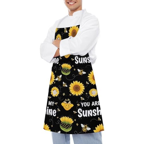Cooking Apron for Adults with Pockets, Waterproof Oil Resistant Bib for Kitchen Restaurant BBQ Baking - color: Style (337)