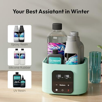 Resiners AirWarm Auto Resin Preheater, Thins Viscosity & Reduce Bubbles, Intelligent Accurate Temperature & Time Control, Large Capacity Multifunctional Warmer for 8/16/32/64oz Epoxy UV Resin