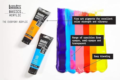 Liquitex Basics Acrylic Paint Set, 3 x 118ml (4-oz.) Tube Paint Set, Two White & One Black