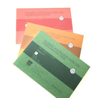 Watercolor Paper Block, BAOHONG Academy Grade Watercolor Block, 100% Cotton, Acid-Free, 140LB/300GSM, Cold Press Textured, 20 Sheets per Block (Cold Press 4.9" x7“”) - size: Cold Press 4.9" x 7"