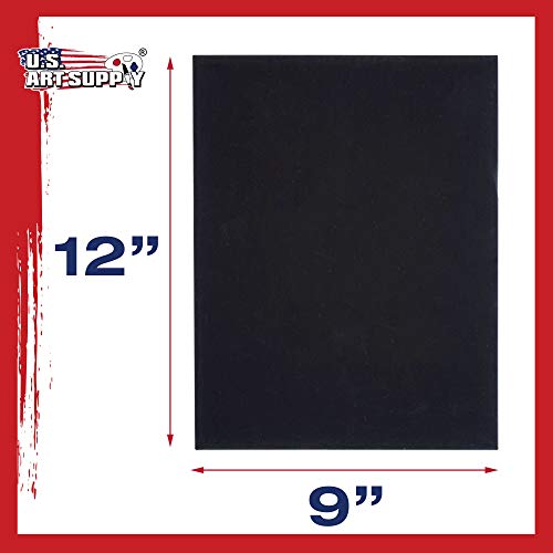 U.S. Art Supply 9 X 12 Inch Black Art Canvas Board Panels 6 Pack - 8 Ounce Heavyweight Cotton Acid Free Canvases for Painting Acrylics and Watercolor (1 Case of 6 Single Canvas Painting Panels) - size: 9" x 12"