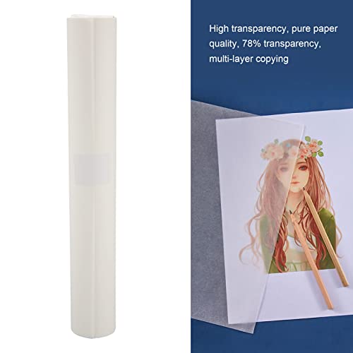 Culnflun Tracing Paper Roll White High Transparency Pattern Paper for Sewing Dressmaking Sketch Drafting Designers Artists Builders 1 Roll Original (46m) - size: 46m