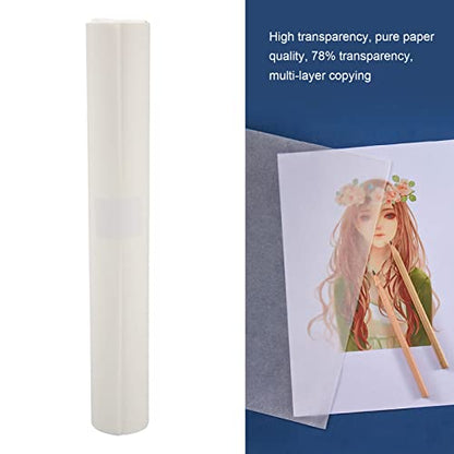 Culnflun Tracing Paper Roll White High Transparency Pattern Paper for Sewing Dressmaking Sketch Drafting Designers Artists Builders 1 Roll Original (46m) - size: 46m