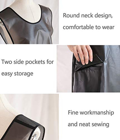 NEWGEM Waterproof Apron with Pockets for Women Cooking Painting Baking Gardening - color: White Transparent