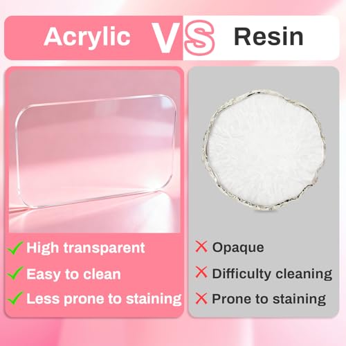 Acrylic Nail Art Palette - Transparent Nail Gel Polish Paint Mixing Pallet Design Plate For Nail Art Foundation Makeup Mixing Tray Display Stand Manicure Tools Supplies Accessories(3.15"×4.72" - size: 1 Count (Pack of 1)