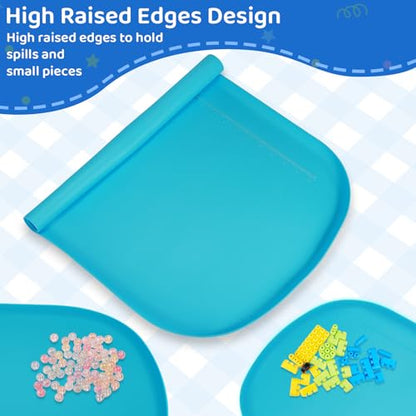 Silicone Art Mats for Kids 24” x 16”, Silicone Craft Mats with Raised Edges, Paint Mats for DIY, Paint, Crafts, Clay, Jewelry-Making (Green) - color: Green
