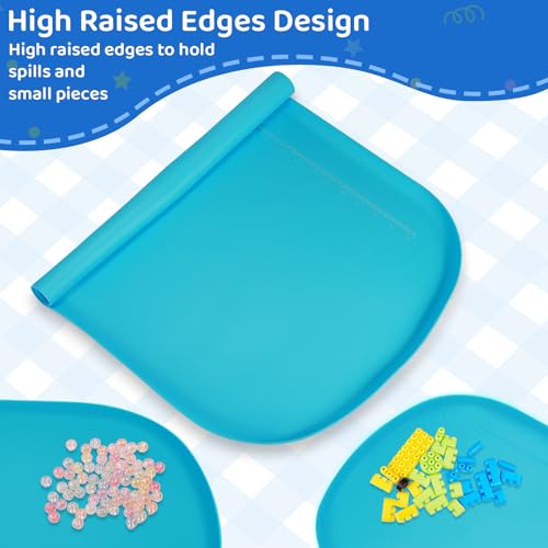 idooss Silicone Art Mats for Kids 24” x 16”, Silicone Craft Mats with Raised Edges, Paint Mat for DIY, Paint, Crafts, Clay, Jewelry-Making (Blue) - color: Blue