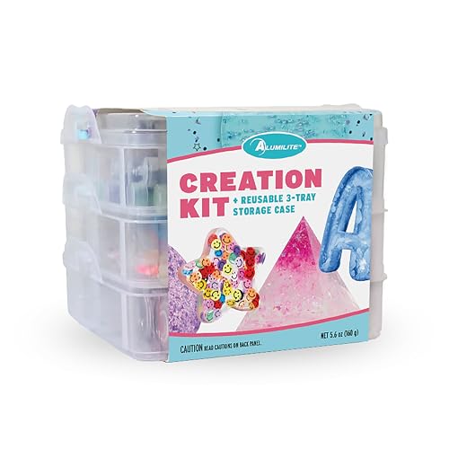 Alumilite Creation Kit – 84-Piece Resin Craft Kit for Beginners with Mica Powder, Glitter, Mylar Flakes, Charm Slices, and Tools for Epoxy and UV Resin DIY Crafts, Tumblers, Jewelry, & Keychains