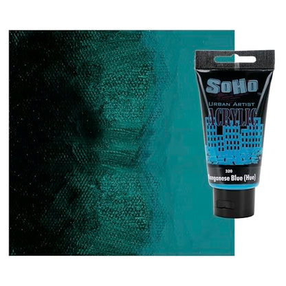 Soho Urban Artist Heavy Body Acrylic Paint - 250 ml Tube - Manganese Blue Hue - Thick, Rich Color, Excellent Coverage, Professional Quality - Artists Acrylic Paint - color: Manganese Blue Hue, size: 8.45 Fl Oz (Pack of 1)