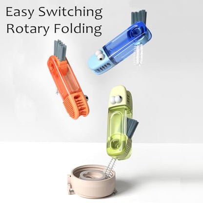 4-in-1 Bottle Cleaning Brush Set, Multifunction Silicone Cup Lid Gap Cleaner, Home Kitchen Crevice Cleaning Tools, 3 Pcs, Blue - color: 3 Pcs_blue