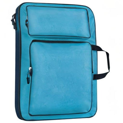 haozaikeji A3 Artist Portfolio Carry Case Bag Portable Waterproof Canvas Shoulder Bag Painting Pad Backpack for Sketching Painting Art Supplies with Shoulder Straps & Carry Handle - color: Blue