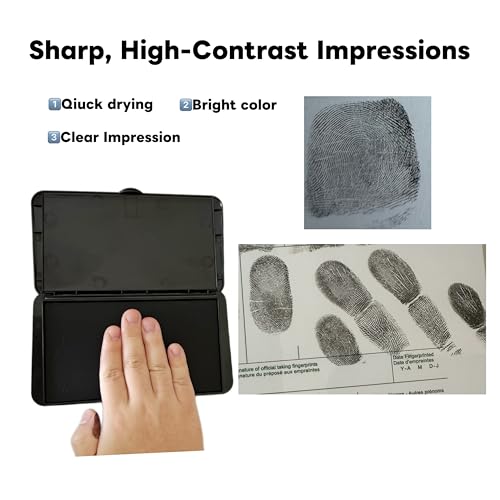 Fingerprint Ink Pad Ultra-Black 6.2" – Quick-Dry, Flawless, Non-Toxic Ink for 10,000+ Clear Prints – Large Stamp Pad for Notary, ID Verification, Banks, Schools, Law Enforcement & Legal Forms - size: Rectangle Large｜Single
