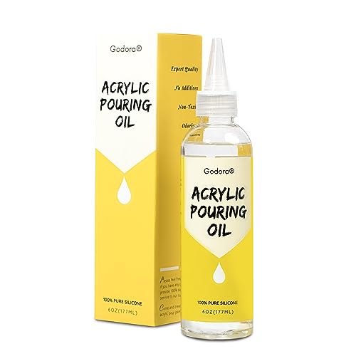 6 Ounce Art Silicone Pouring Oil for Dramatic Cell Creation, 100% Silicone Acrylic Paint Pouring Oil with Precision Tip for Easy Use, Dramatic Cell Activator for Painting Acrylic, Watercolor