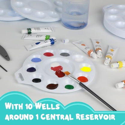56Pcs Paint Tray Palettes, Plastic Paint Pallets with Hanging Hole for Kids or Students to Paints on School Project, Art Class or Have a Birthday Painting Part - size: 56Pcs