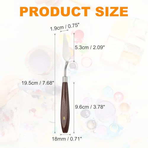 HARFINGTON 2pcs Palette Knife Painting Tool 2.09 x 0.75 Stainless Steel Art Spatula Pallet Knives Scrapers Tools with Beech Wood Handle for Acrylic Oil Canvas Mixing Spreading, Red/Silver - size: 2.09" x 0.75"