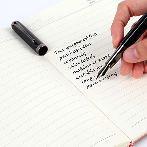 Fountain Pen-Smooth Writing Metal Water Pen with Gift Case Fine Nib Consistent Ink Flow Luxury Pen for Nice Pens Includes a Calligraphy Nib 8 Cartridges a Ink Refill Converter(Grey) - color: Grey