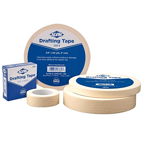 Alvin, 3/4 Inch Drafting Tape, Gentle Masking Tape for Painting, Ideal for Watercolors and Home Projects - 10 Yards