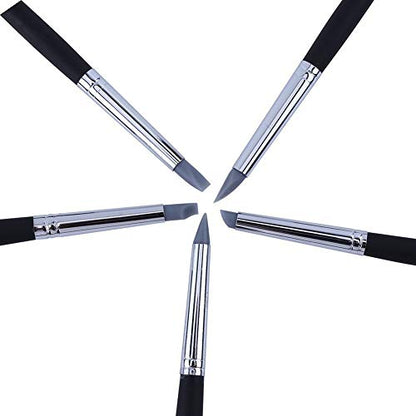 COMIART 5pcs Flexible Clay Sculpture Tools Silicon Color Shapers Brushes Size 2 - size: size2