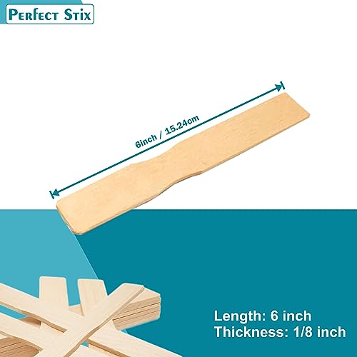 6" Wooden Paint Paddle Sticks/Mixing and Epoxy Sticks - Package of 100ct - size: 6"-Pack of 100ct