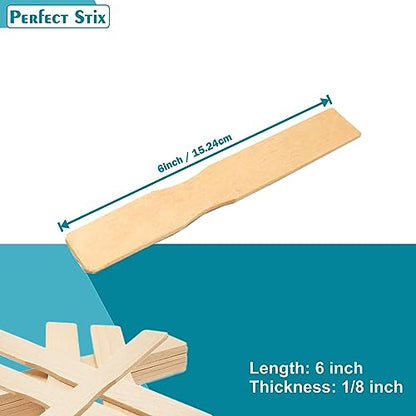 6" Wooden Paint Paddle Sticks/Mixing and Epoxy Sticks - Package of 100ct - size: 6"-Pack of 100ct