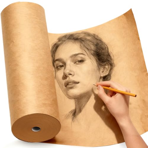 PerkHomy Craft Paper Roll 15" x 3600" (300') Kraft Paper for Gift Wrapping Moving Art Floor Covering Packing Painting Drawing Paint Easel Poster Chart Paper (Brown, 15" W x 3600" L (300')) - color: Brown, size: 15" x 3600" ( 300' )